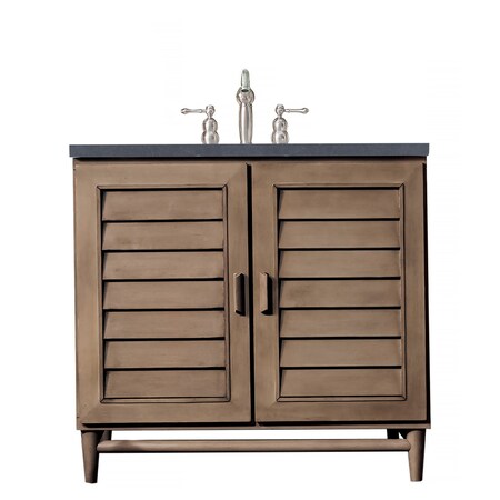 James Martin Vanities Portland 36in Single Vanity Whitewashed Walnut w/ 3 CM Charcoal Soapstone Quartz Top 620-V36-WW-3CSP
